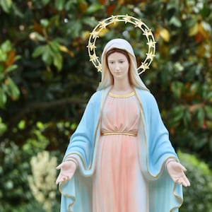 Our Lady of Grace statue, 80 cm Virgin Mary statue, 31 inch Immaculate Conception , Large statue of Our Lady,casted marble powder statue