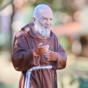 Standbeeld van Padre Pio, St Pio-marmer 30 cm poederstandbeeld, 12 inch katholiek standbeeld, huisaltaarstandbeeld, cadeau voor katholiek, devotionele heilige