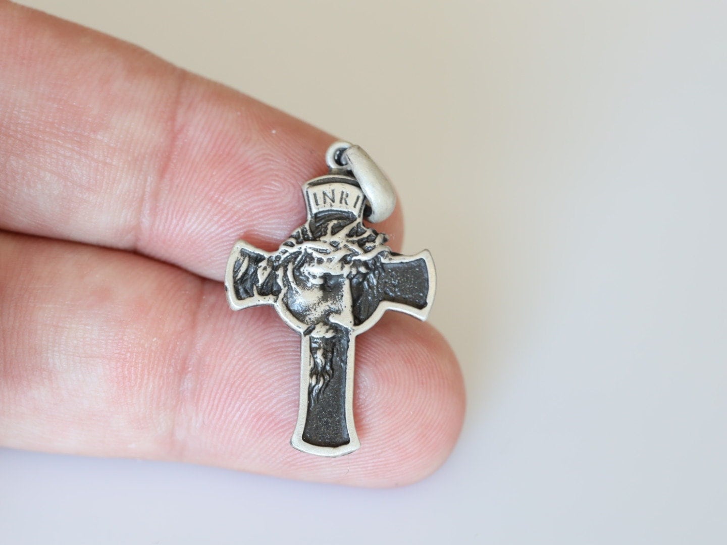 アクセサリー vintage silver925 Jesus cross necklace Large Retro 925 Sterling Silver Catholic Crucifix Cross