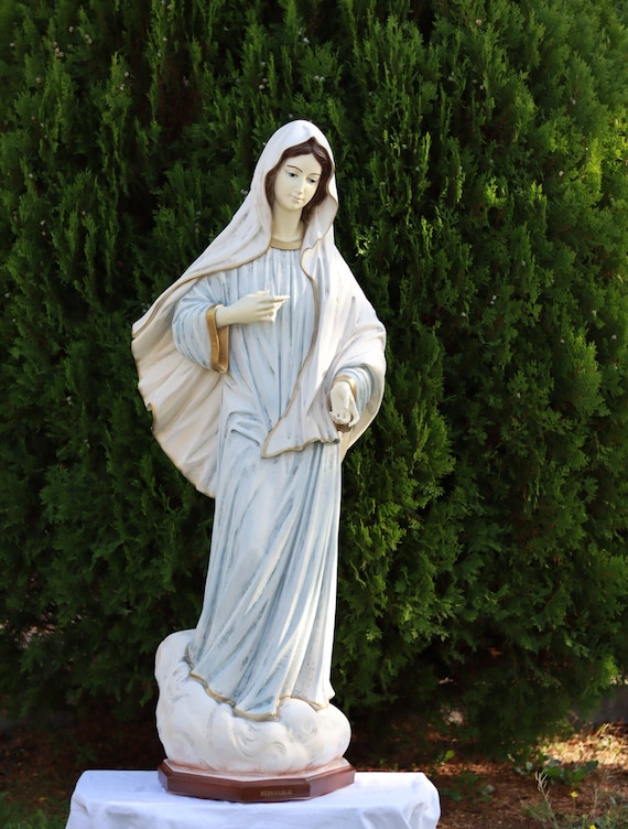 Our Lady of Medjugorje Life Size Marble Powder Statue 155 Cm Etsy