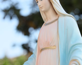 聖母マリアの恵みの像：23インチの聖母マリアの大理石粉末祭壇像