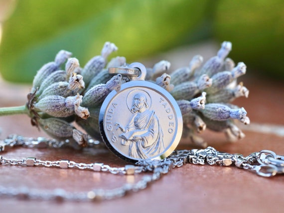 Medaglia Di San Giuda Taddeo In Argento 925 – Diametro 10 Mm – Unisex Con Custodia E Biglietto Regalo