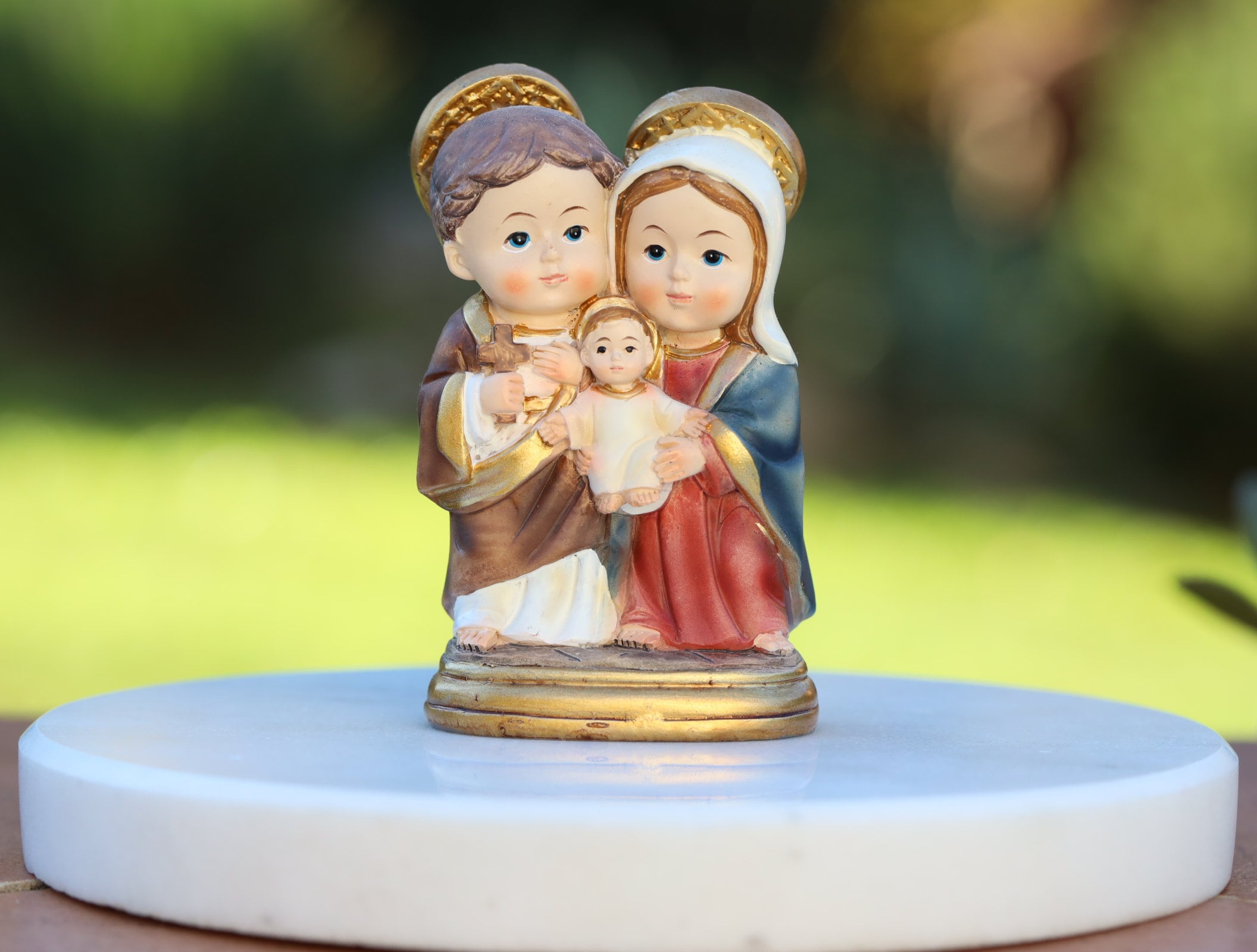 Hand-painted Holy Family Resin Statue - Miniature Baby Collection