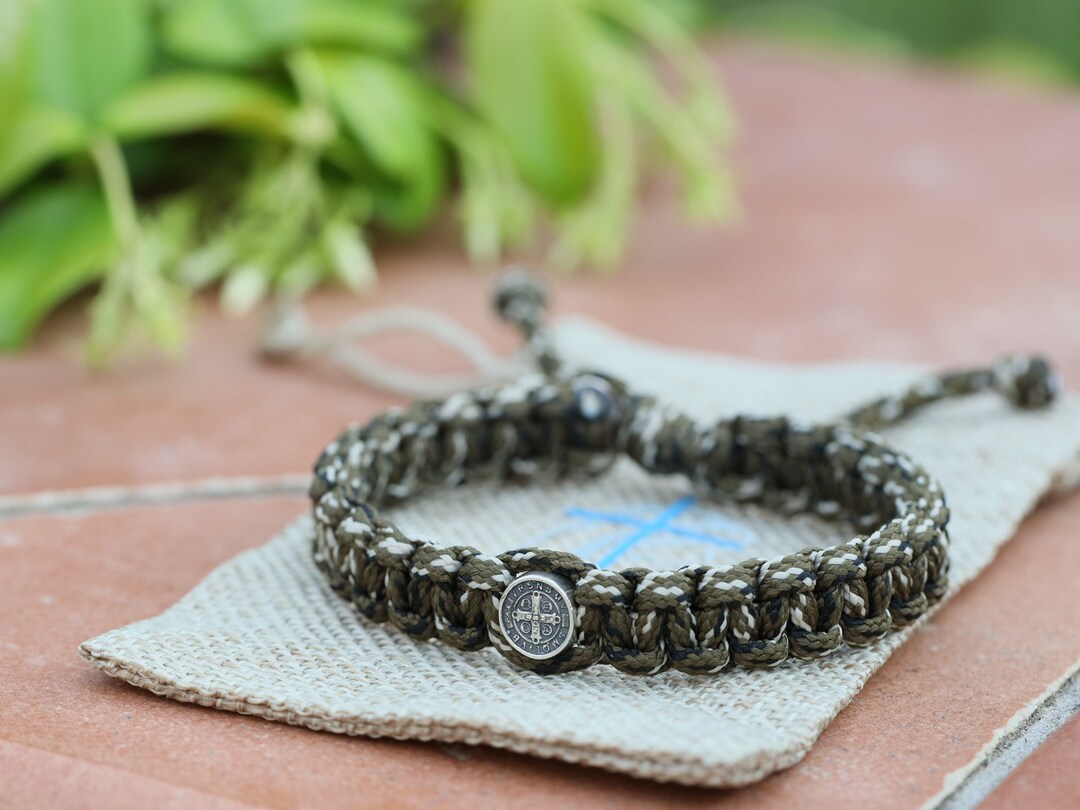 YAFEINI Saint Benedict Bracelet In 925 Sterling Silver - Religious Jewelry For Men & Women