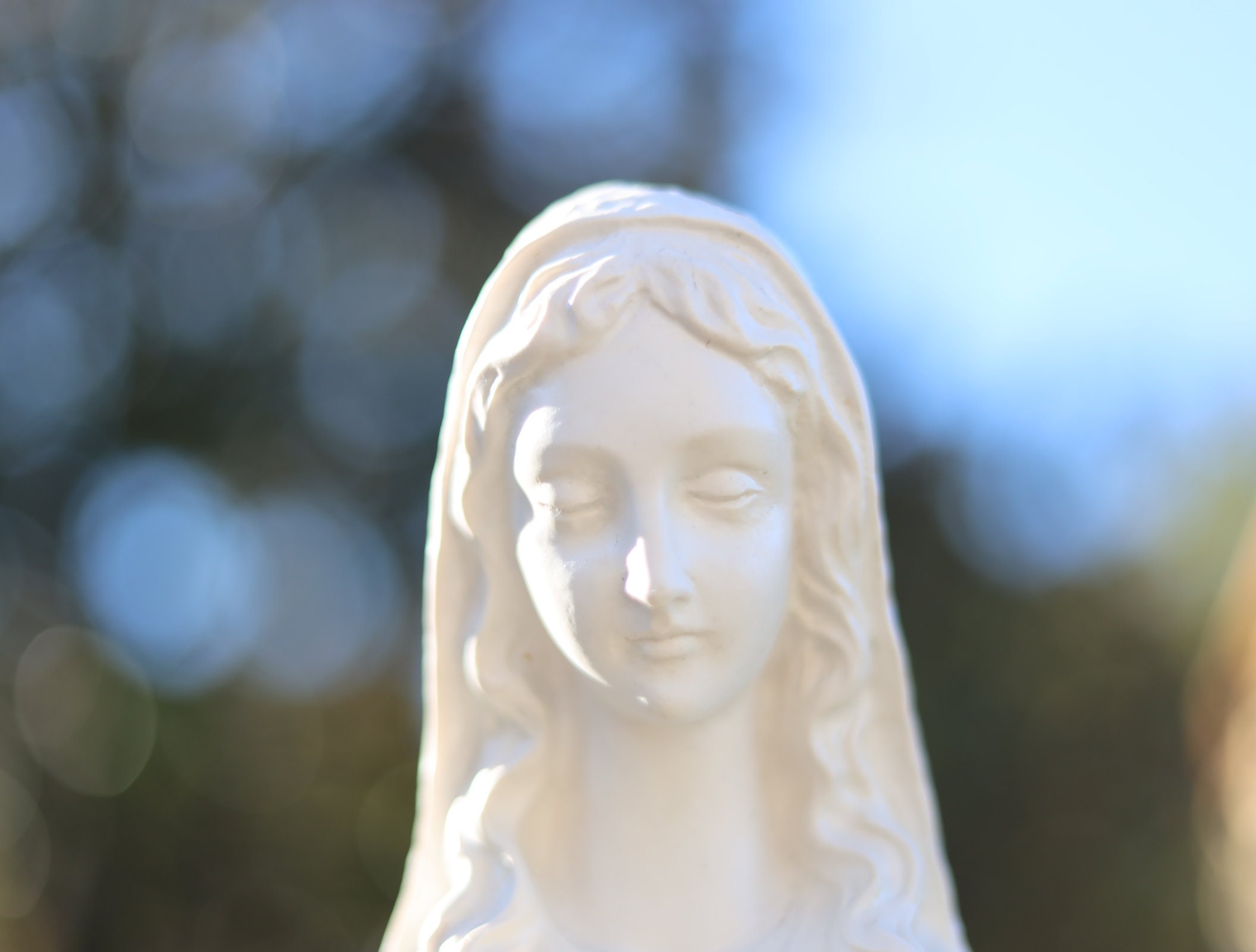 Our Lady of Medjugorje Solid Marble Powder Statue, Garden Queen of ...