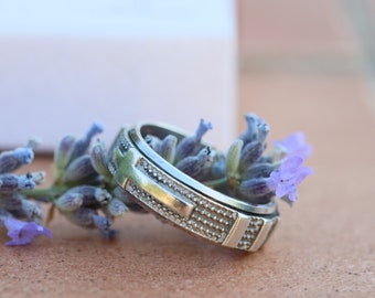 Oxidized Sterling Silver Rosary Ring: Spinning Prayer Ring for Men