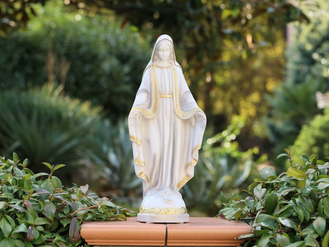 Elegant Our Lady of Grace Marble Outdoor Statue 40cm Tall Ideal for ...