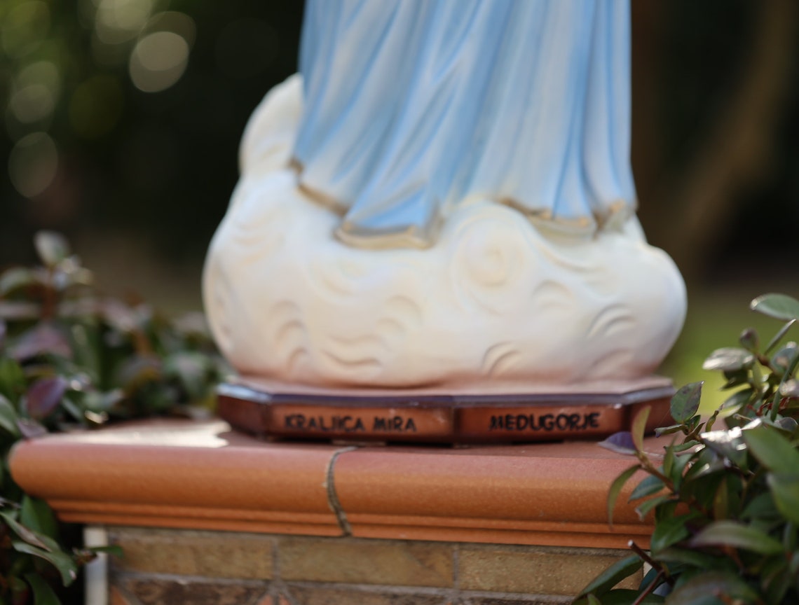 Medjugorje Statue Our Lady Queen of Peace Sculpture Etsy