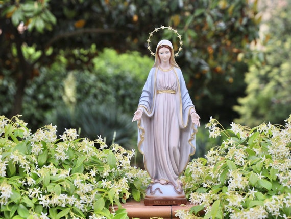 Hand-painted Virgin Mary Statue: Our Lady of Grace, Medjugorje, 20