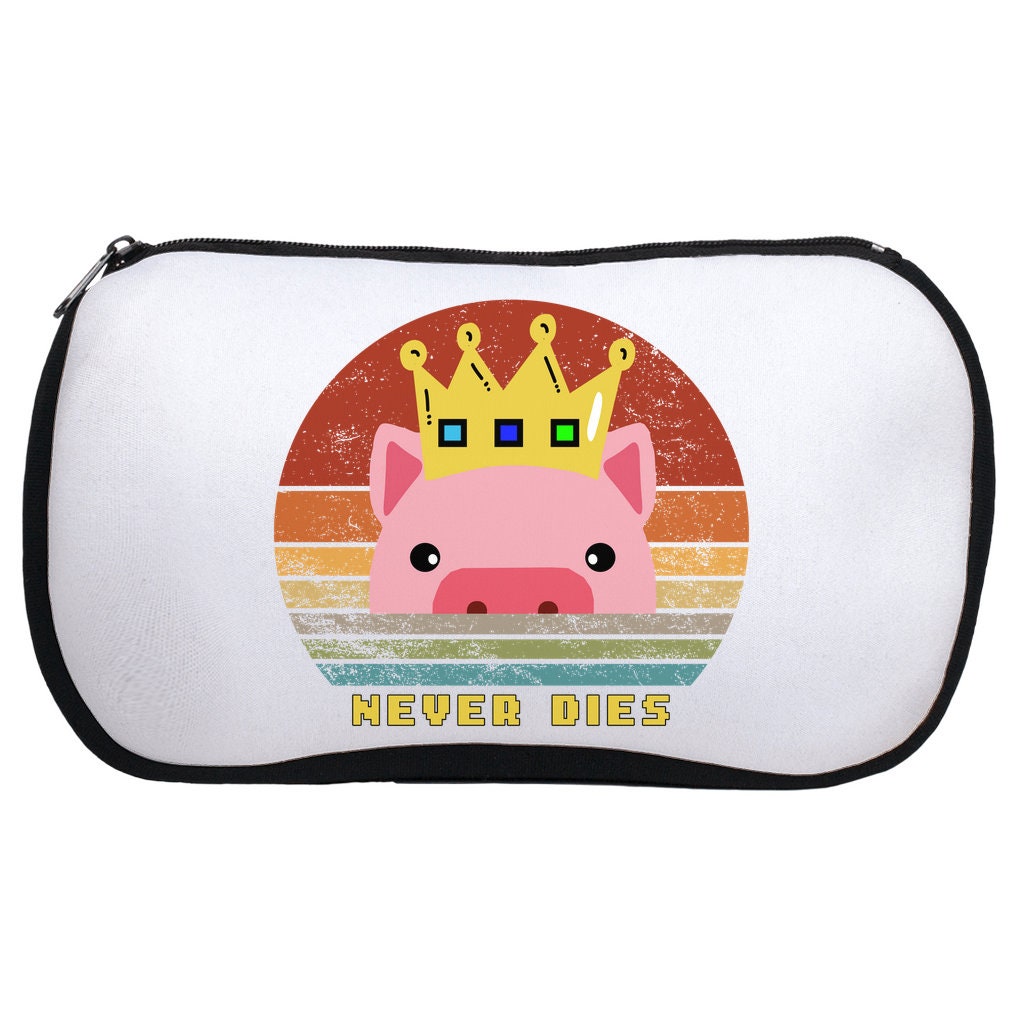 Technoblade Never Dies Crowned Pig Neon White Digital 