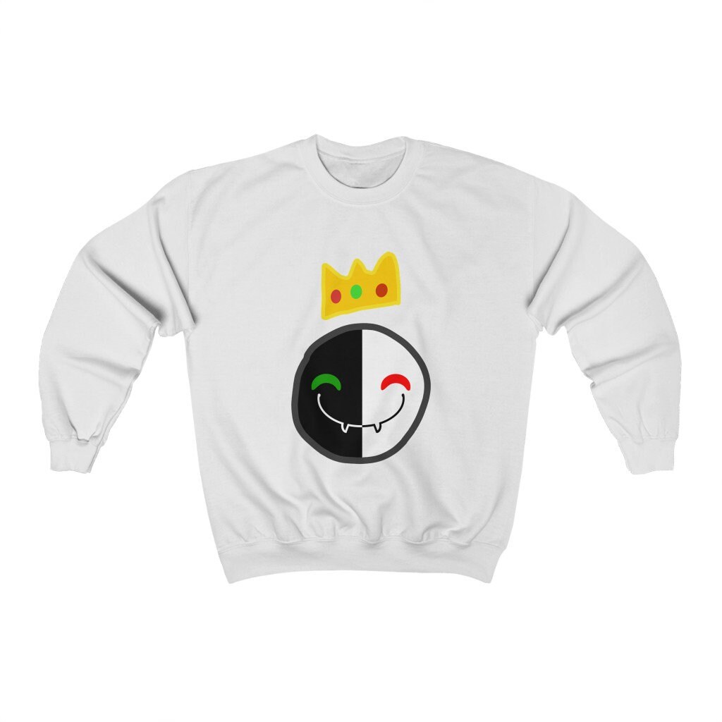 Discover Ranboo Crown Sweatshirt - Black White face - Ranboo smile crown