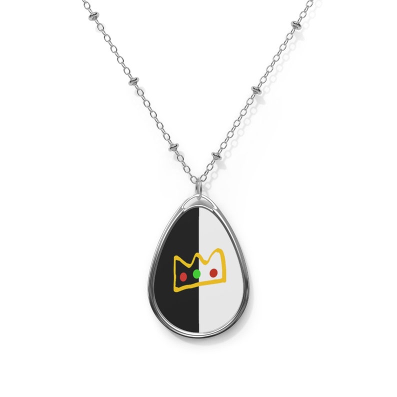 Ranboo Necklace - Ranboo crown necklace - Gift for gamers - Oval Necklace (UK) 