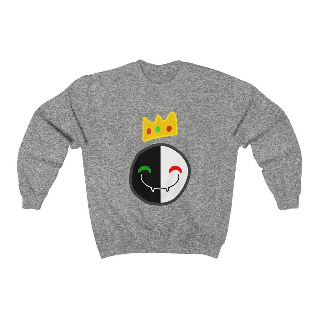 Discover Ranboo Crown Sweatshirt - Black White face - Ranboo smile crown