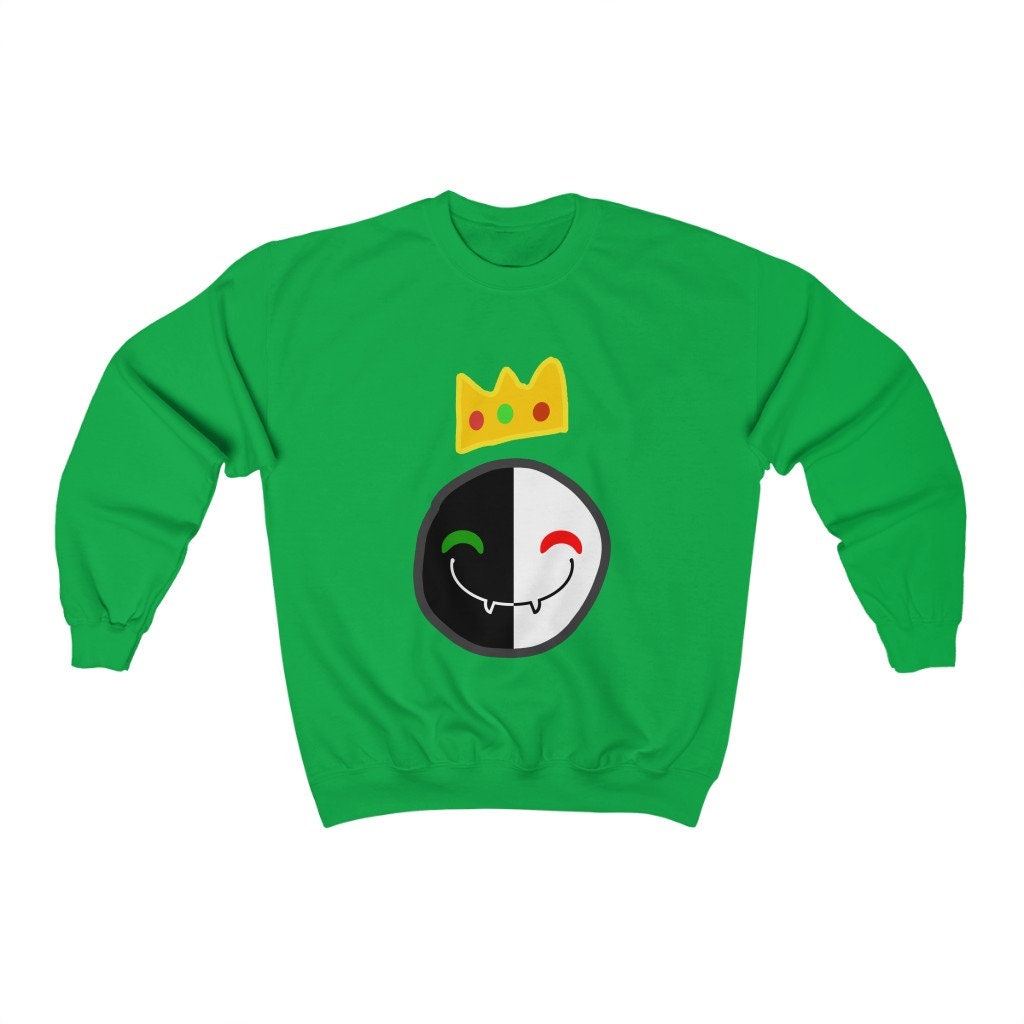 Discover Ranboo Crown Sweatshirt - Black White face - Ranboo smile crown