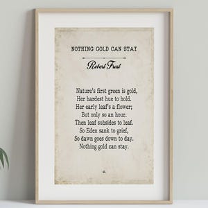 Robert Frost Nic Złotego Nie Może Pozostać Cytat Wydrukuj Styl Vintage Poezja Ścienna Sztuka Minimalistyczny Literacki Plakat Natura Wiersz Książka Strona Dekoracja