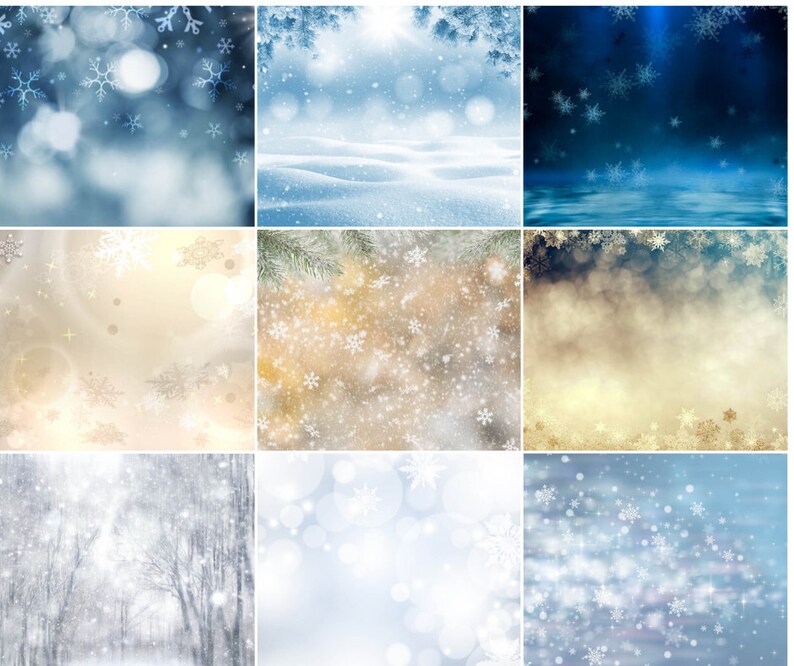 Snowflake & Snow Magical Winter Overlays, 27 Snow Overlays