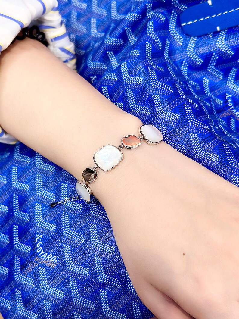 Elle Friendship Bracelet Rose Gold in Rose Mother of Pearl