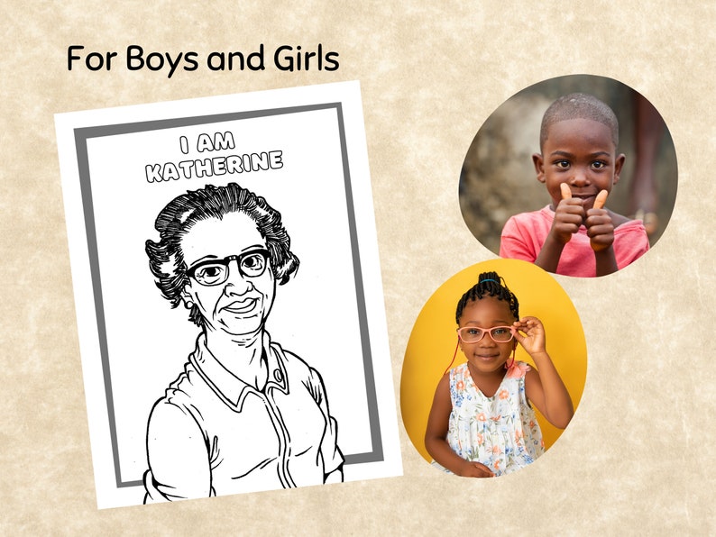 Katherine Johnson Printable Coloring Page and Poster | Etsy Hong Kong