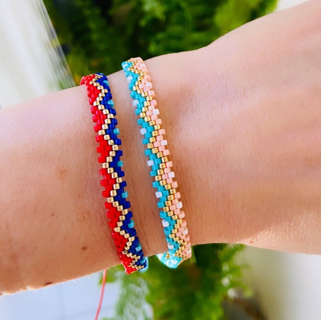 Hand Woven Bracelet, Woven Miyuki Bracelet, Beaded Bracelets