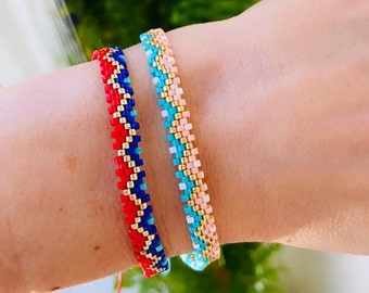 Hand Woven Bracelet, Woven Miyuki Bracelet, Beaded Bracelets, Adjustable Bracelets, Colored Jewelry for Girls and Women