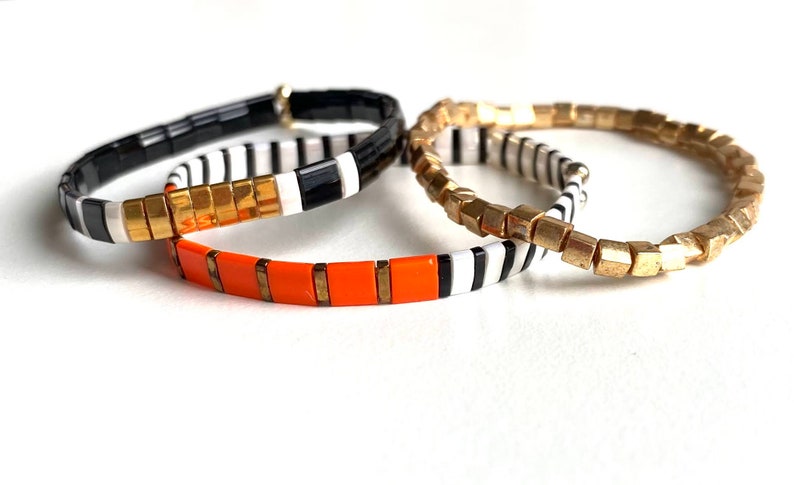 Stackable Bracelets, Adjustable Bracelet, Boho Bracelets, Bracelets For Women, Beaded Bracelets, Miyuki Tila Bracelets, Woven Bracelets image 3