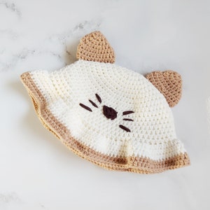 Crochet Written Pattern- Cat Bucket Hat