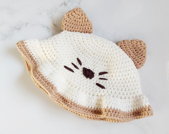 Crochet Cat Bucket Hat - Written Pattern