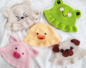 Animal Bucket Hat - Crochet Patterns