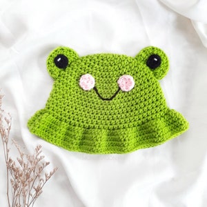 Crochet Frog Bucket Hat - Written Pattern