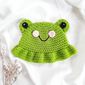 Crochet Written Pattern - Frog Bucket Hat