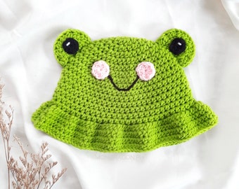 Crochet Frog Bucket Hat - Written Pattern