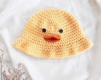 Patrón de crochet escrito: gorro de pescador de pato
