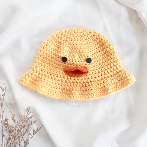 Crochet Duck Bucket Hat - Written Pattern