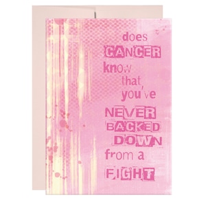 LUCHA, mensaje interno / Tarjeta de felicitación para mujeres, Mujeres que luchan contra el cáncer, Tarjeta contra el cáncer, Amistad, Aliento, Apoyo, por Shaded Design