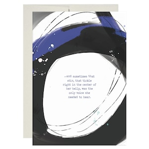 Carte TICKLE, message intérieur/carte de voeux pour femme, Recommencer, amitié, encouragement, divorce, carte d'art abstrait par Shaded Design