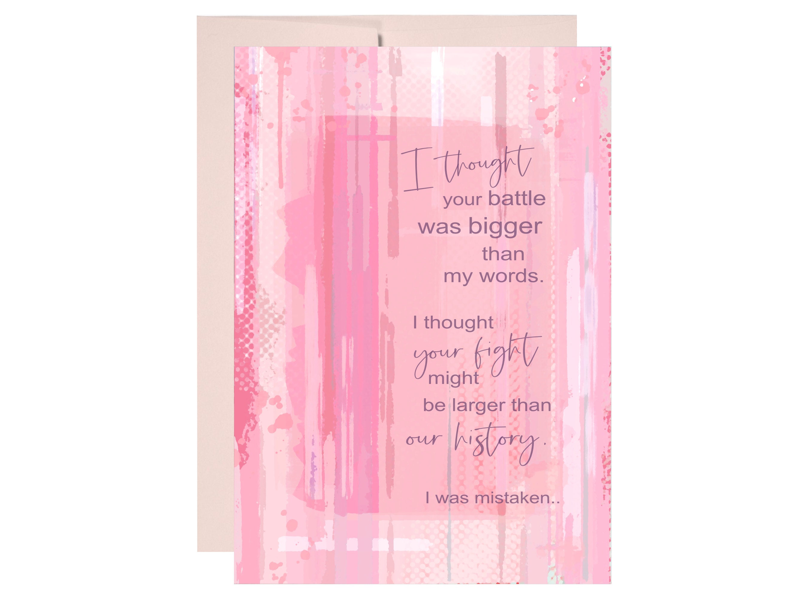 Biglietto D'Auguri No Body Fights Alone | Per Malati Di Cancro – Incoraggiamento Uomo/Donna