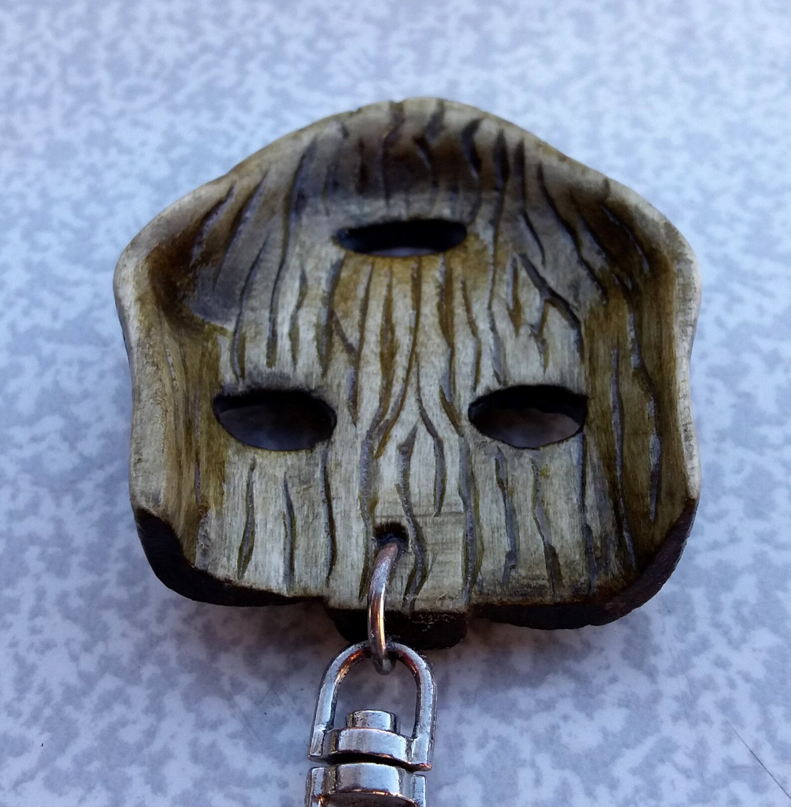Keychain loki mask Wooden keychain Hand carved keychain Etsy