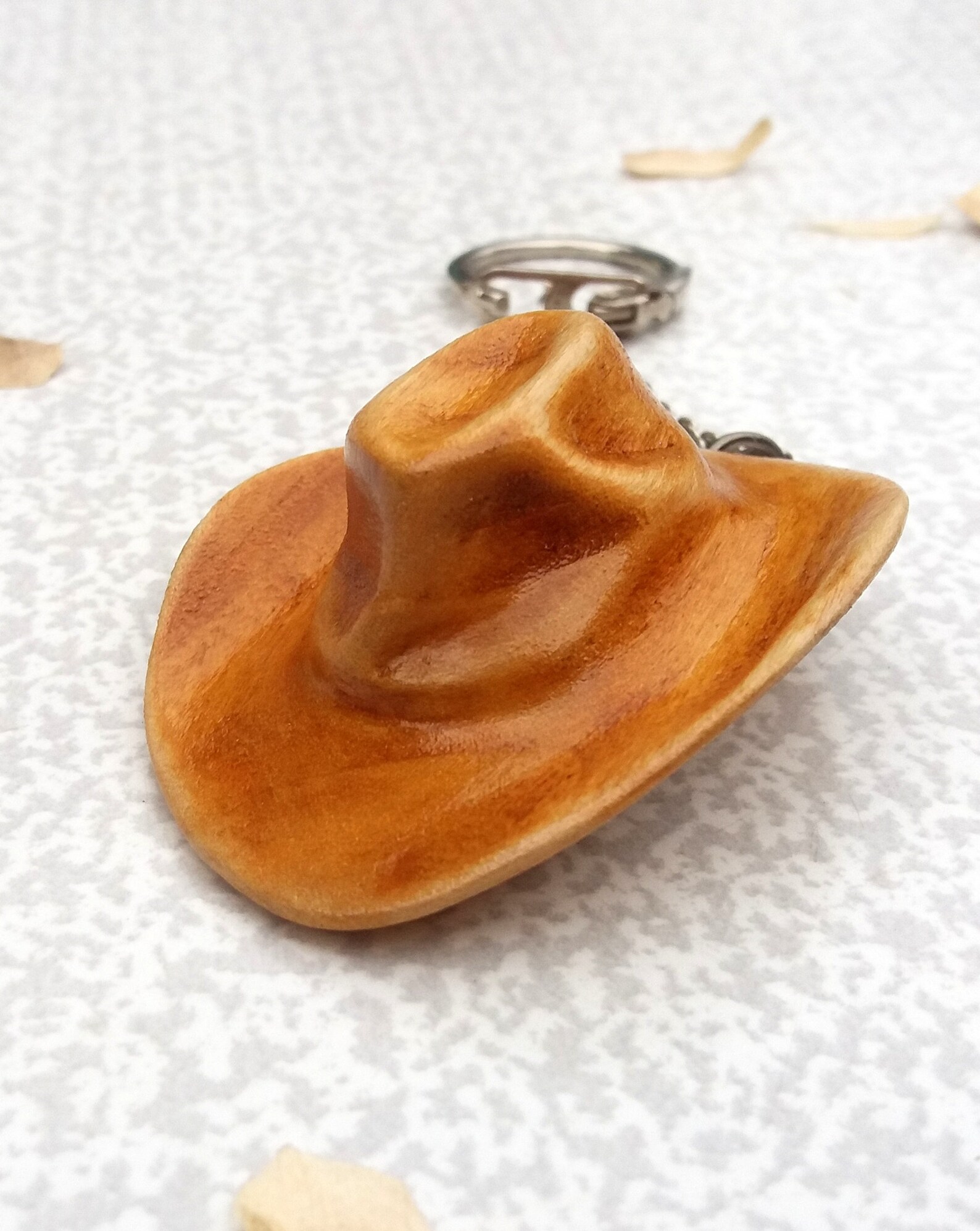 Hat keychain keychain cowboy hat Wooden keychain Hand Etsy