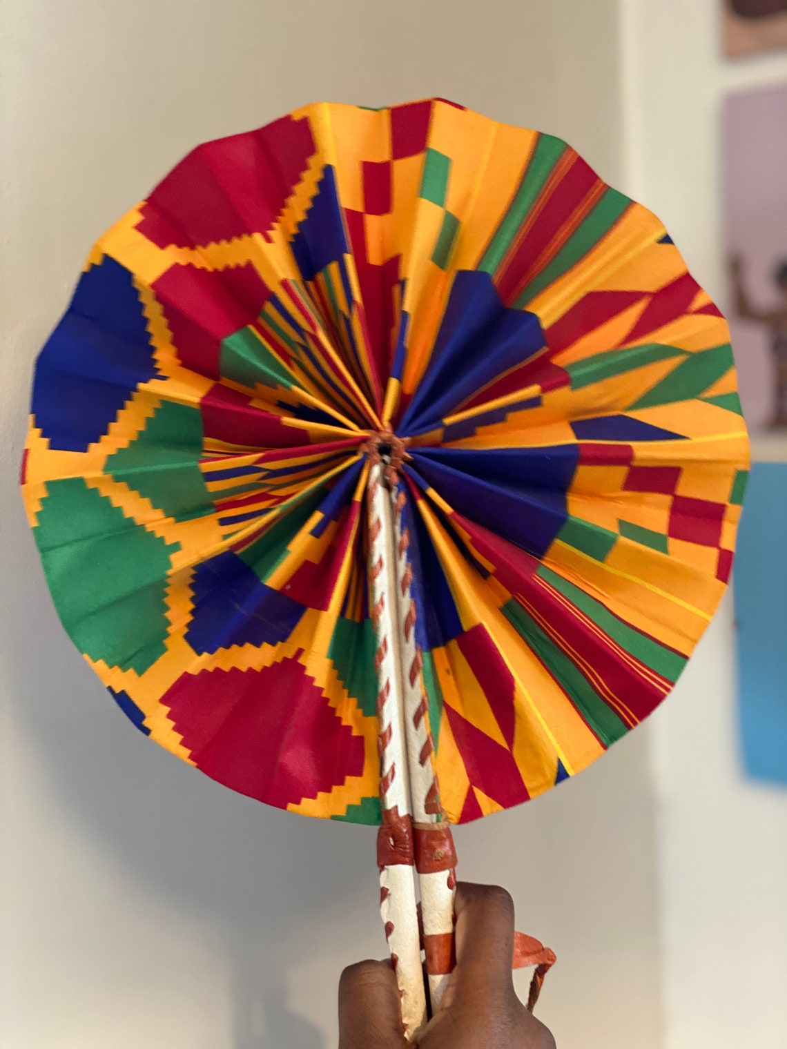 Handheld Ghana African / Ankara Fan Etsy