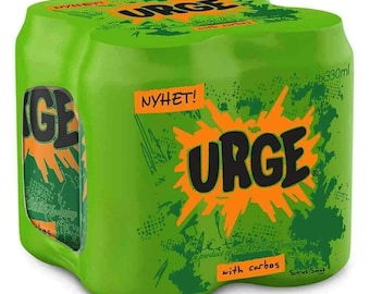 Norwegian Urge Soda Soft Drink Brus 4x250ml Beverage Citrus Flavor Norway Fresh Refresco Noruego