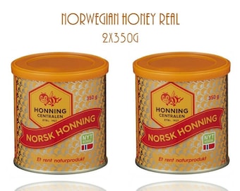 Norwegian Honey Real Natural Vitamins Minerals 2x 350g Honningcentralen Norway 10% Natural Honning