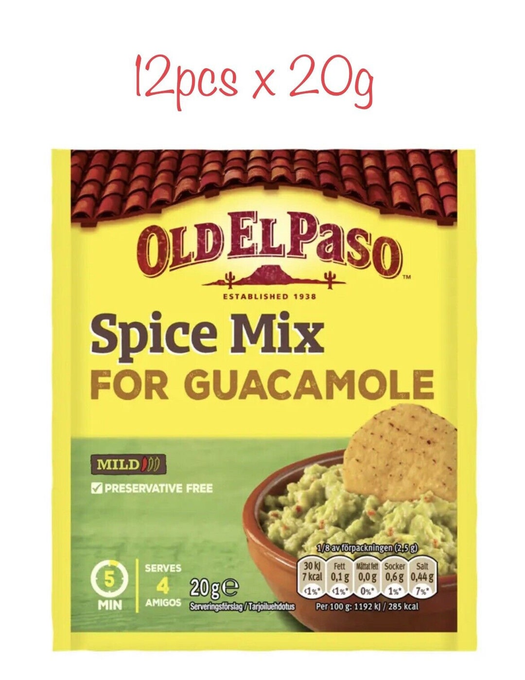 Old El Paso Spice Mix for Guacamole Mexican Food Easy Texmex