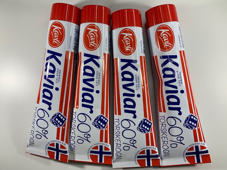 Norwegian Caviar Kavli 4x190g Smoked Cod Fish Roe Spread Kaviar Smoked Caviar Spread Tubes Torskerogn Norway image 1