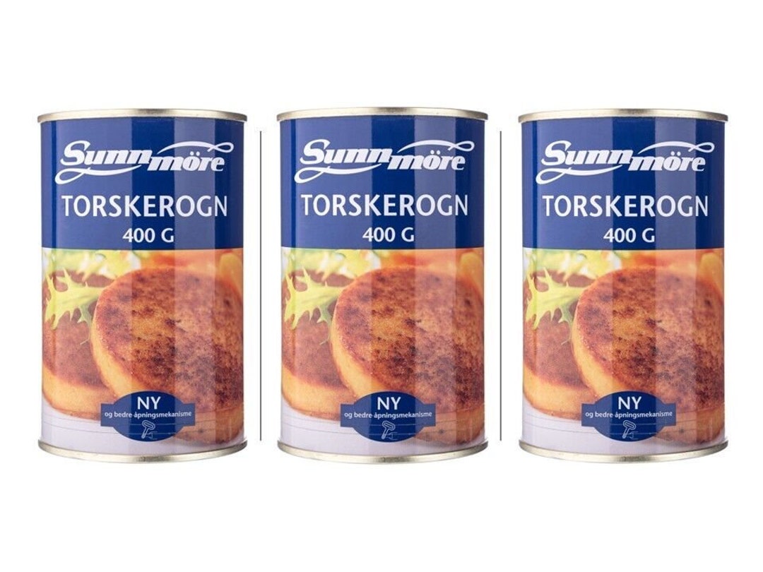 Norwegian Cod Roe 3x400g Torskerogn Sunnmore Canned Fish Food Codfish Roe Scandinavian Meal From