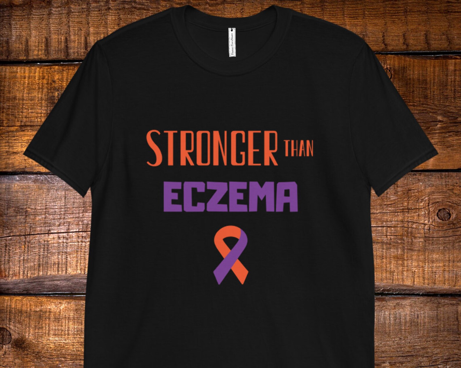 Stronger Than Eczema Awareness Shirt Eczema Ribbon Tee Dry Etsy