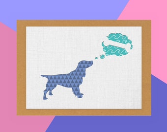 Spaniel & Bone Cut-Out Card | Handmade, Bespoke - Perfect for Every Occasion; Birthdays, Celebrations, Congratulations...