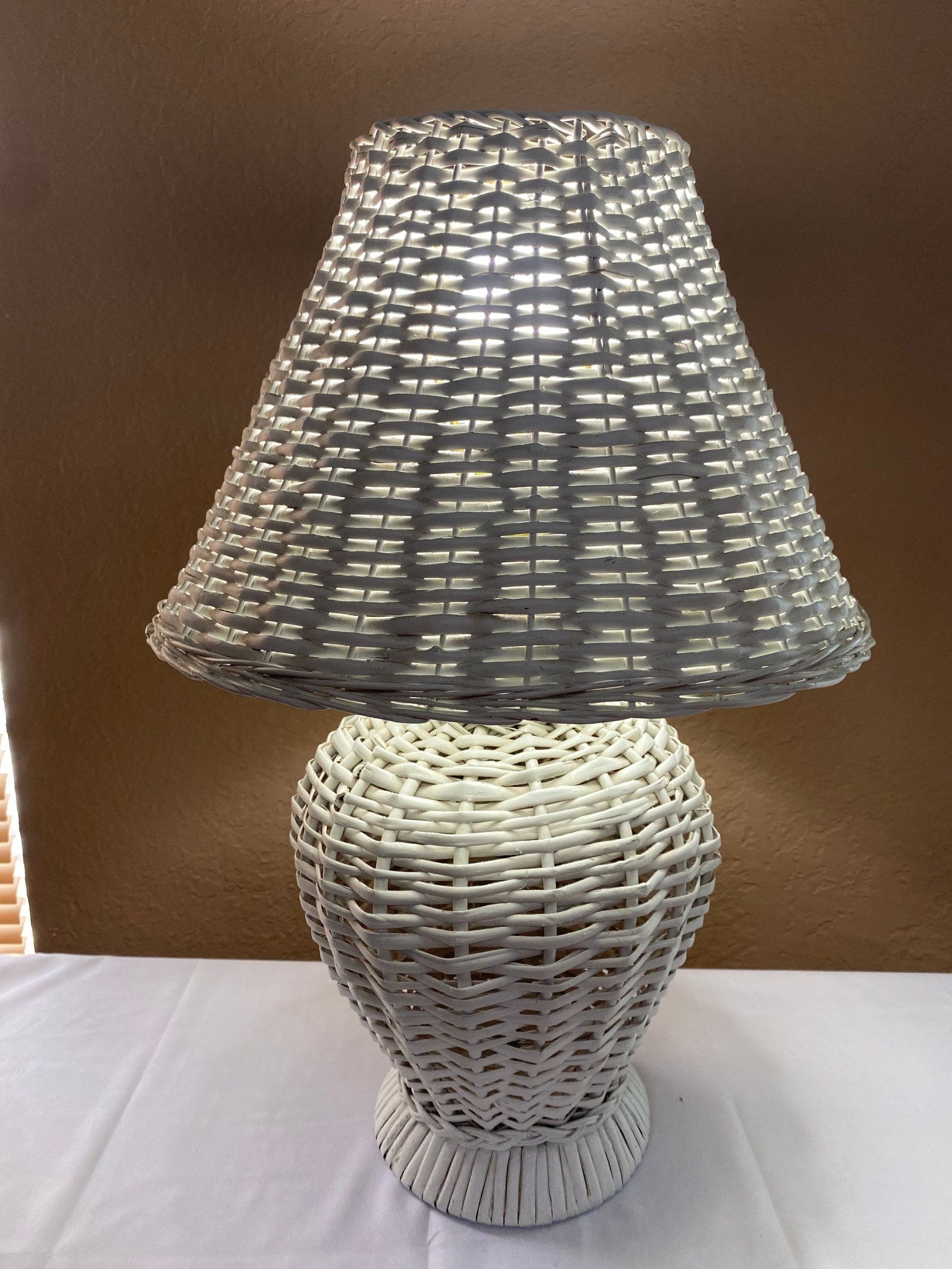 Vintage Wicker Lamp Etsy