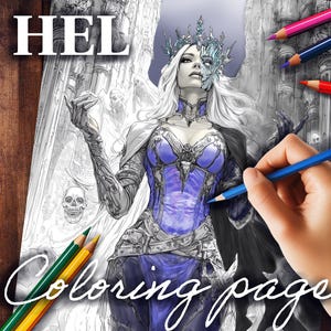 Hel Coloring Pages: A Relaxing and Empowering Way to Connect with the Norse Goddess of Death and the Underworld