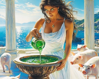 Circe Witch Art Print, Homers Odyssee Mythologie