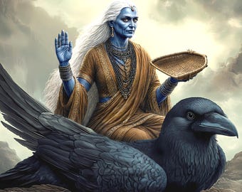 Dhumavati, The Widow Goddess - Hindu Deity Art Print